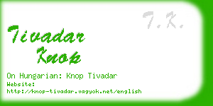 tivadar knop business card